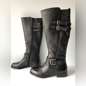 Women's Naturalizer Jessie Leather Riding Boots Black Women's Size 6 Wide